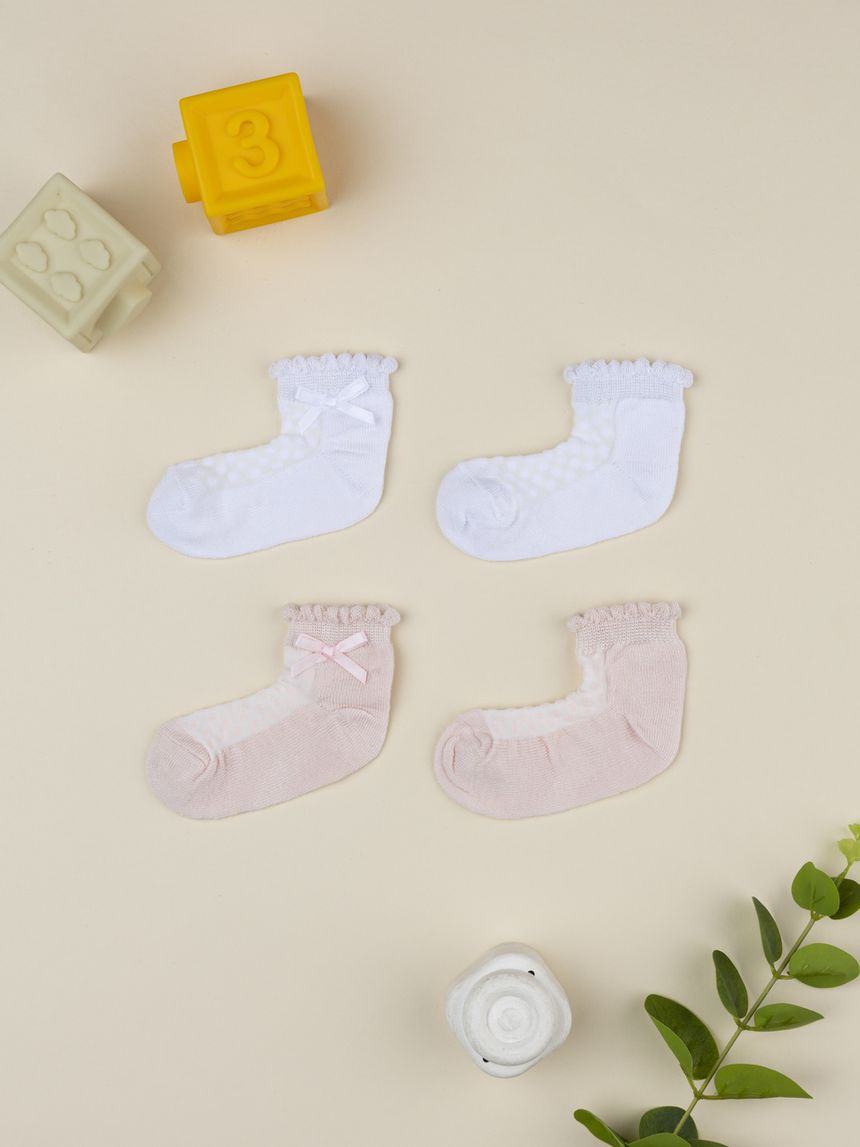 Pack 2 calze eleganti neonata