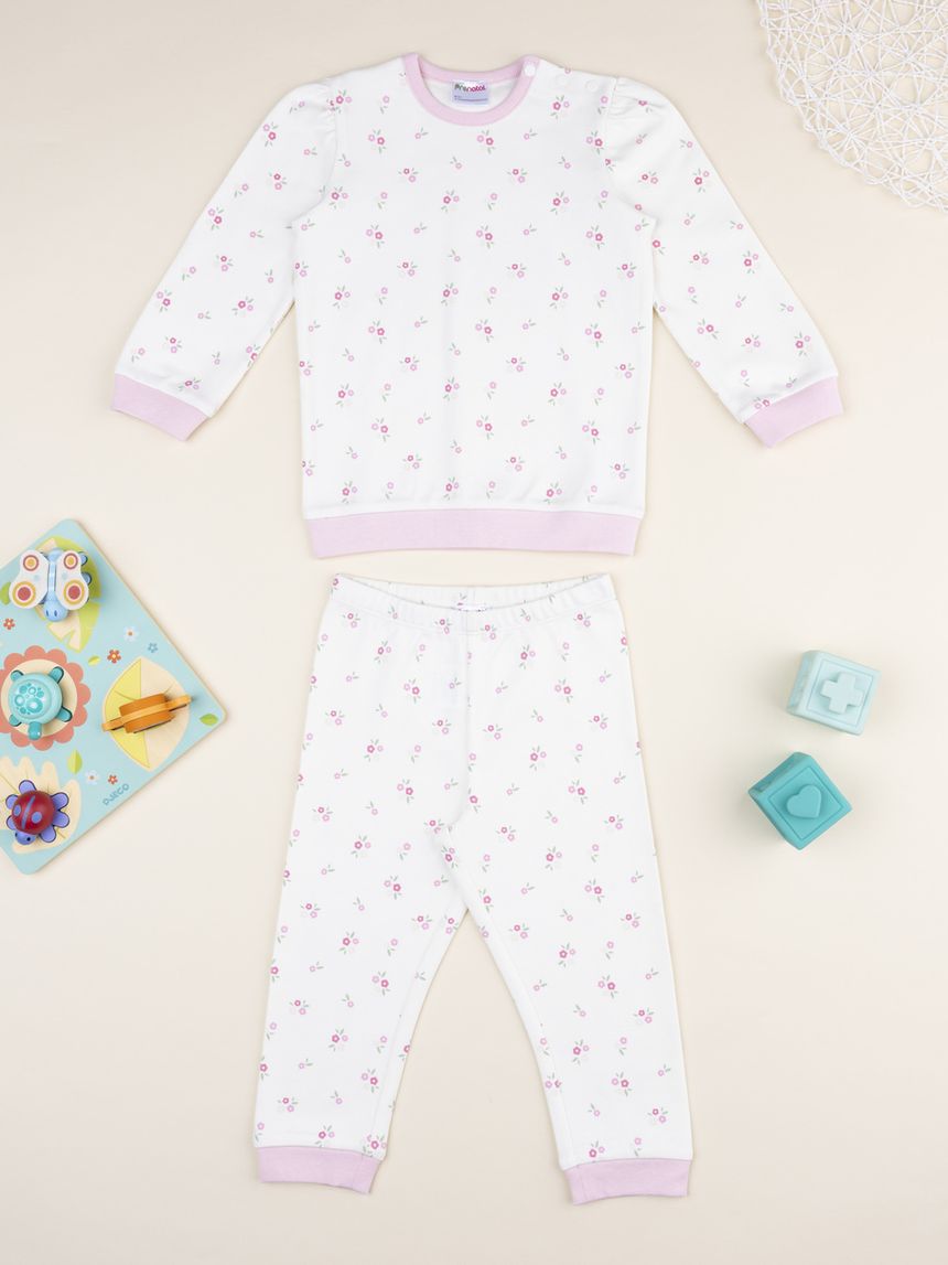 Pigiama bimba fiori allover