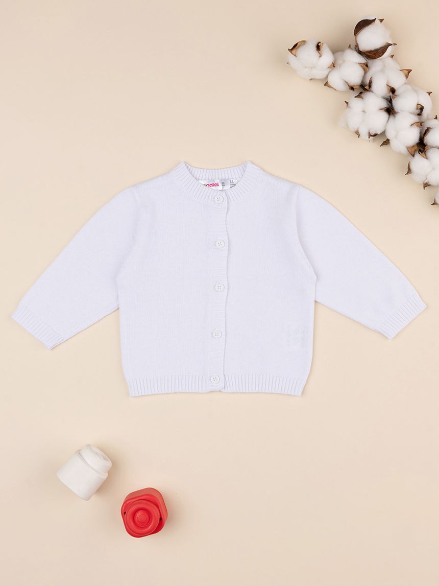 Cardigan bianco tricot corredino