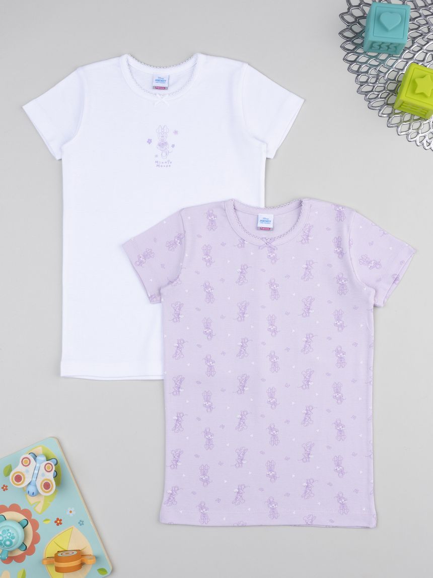 Pack 2 t-shirt bimba minnie mezza manica