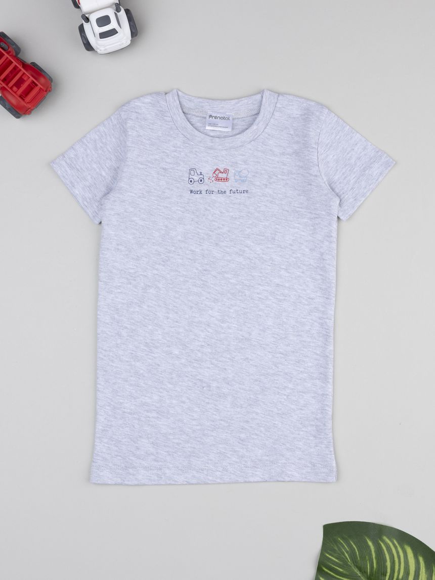 T-shirt bimbo automezzi grigia
