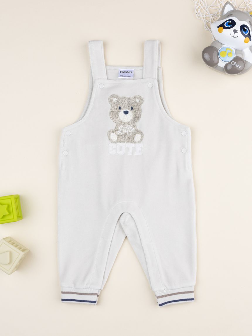 Salopette bimbo marrone orsetto