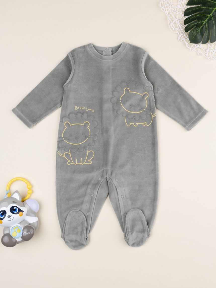 Tutina bimbo verde scuro leoncini