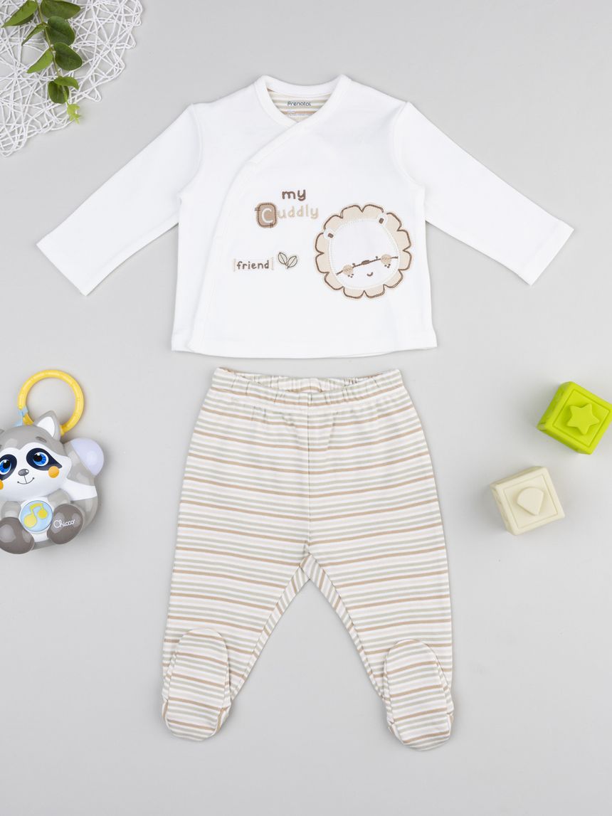 Completo bimbo bianco/beige lion