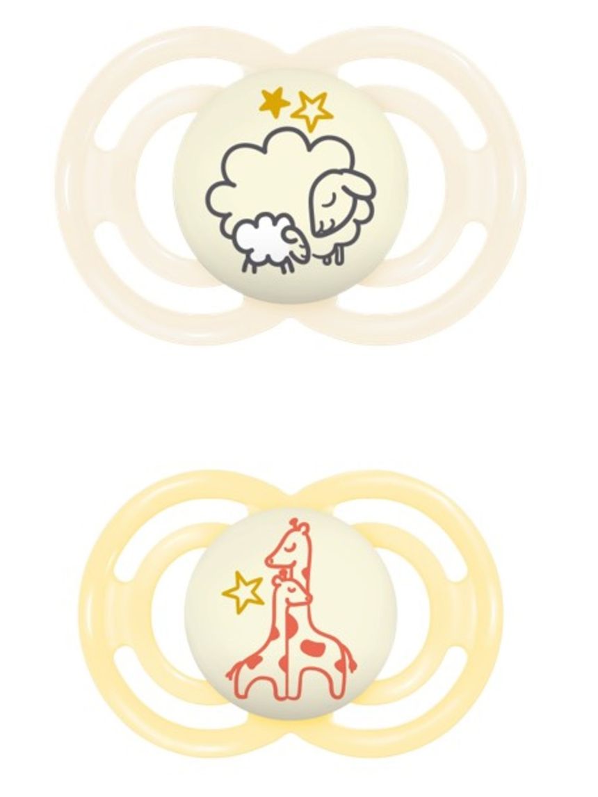 Succhietto perfect night confezione doppia 16+ mesi con porta ciuccio - neutro - mam