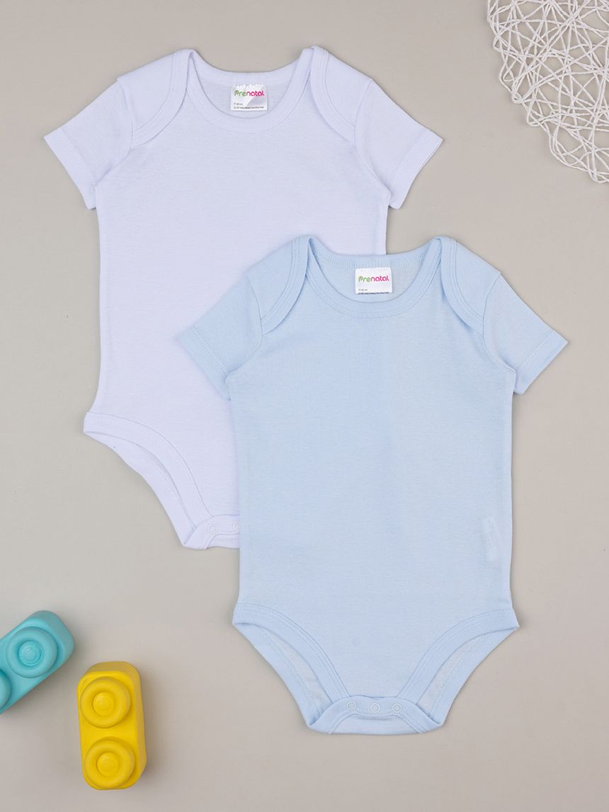 Pack 2 body azzurro e bianco