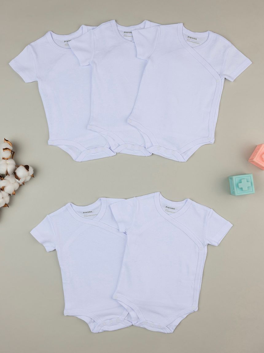 Pack 5 body bianchi con apertura laterale