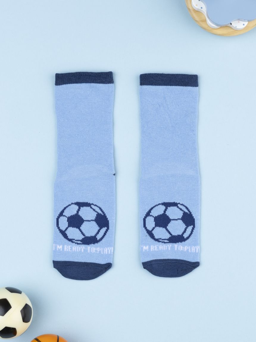 Antiscivolo bimbo blu calcio