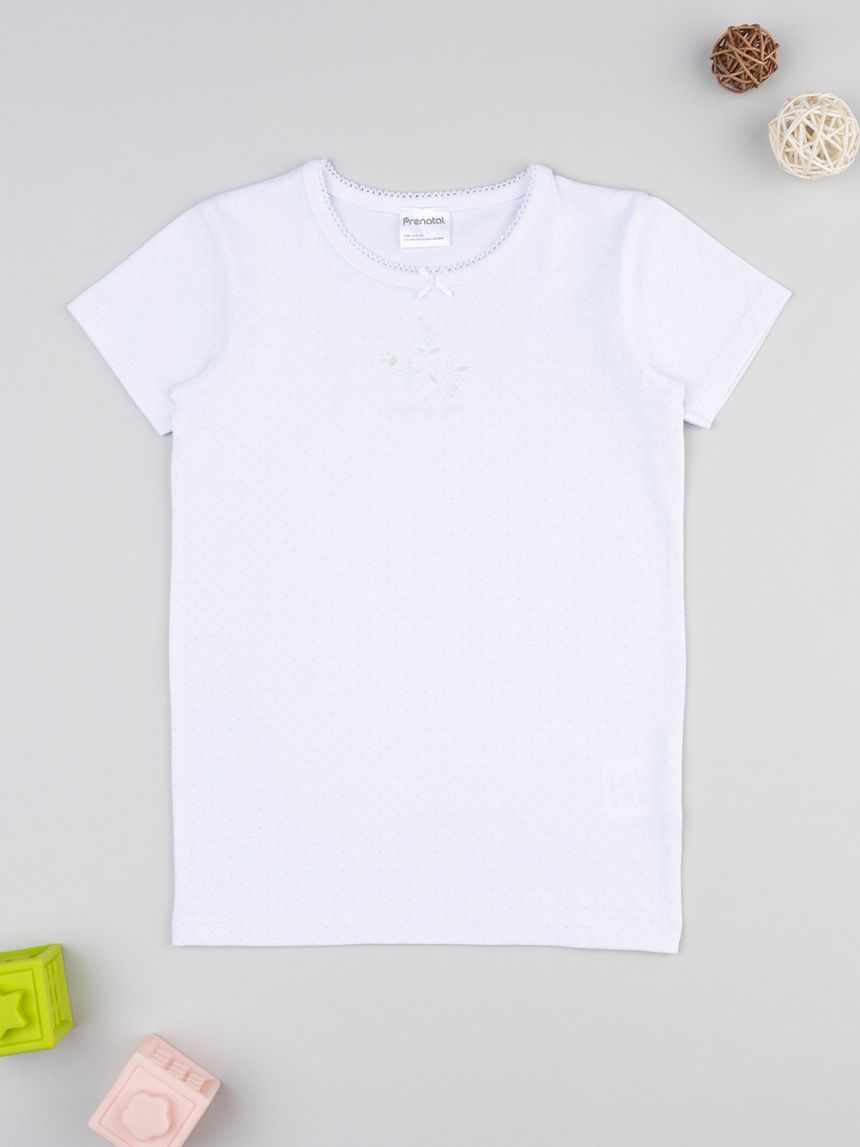 Magli intima bambina bianca con stampa