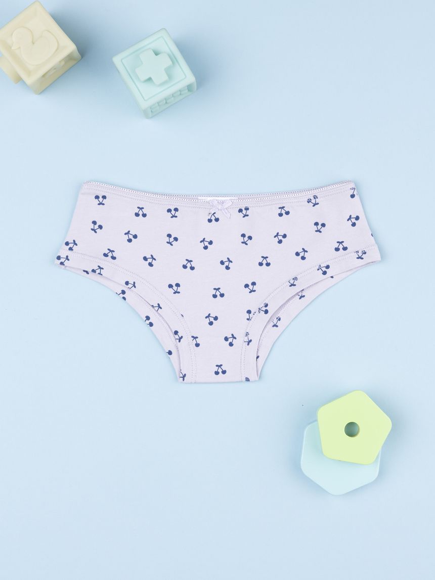 Slip bambina rosa ciliegie allover