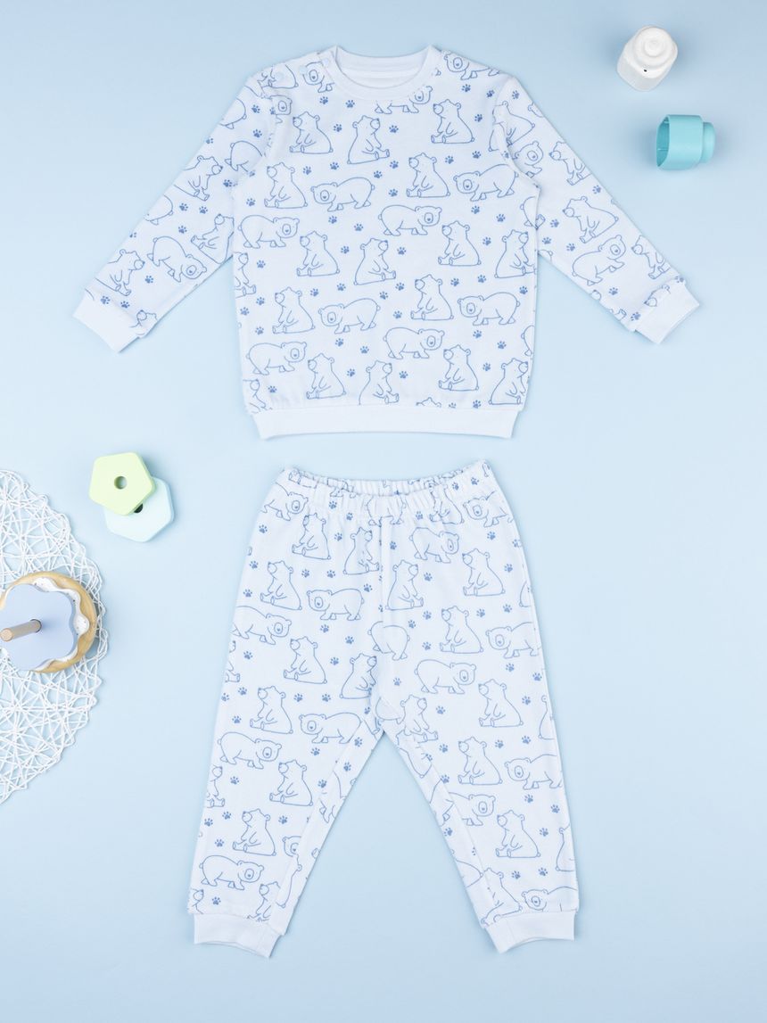 Pigiama bimbo azzurro orsi allover