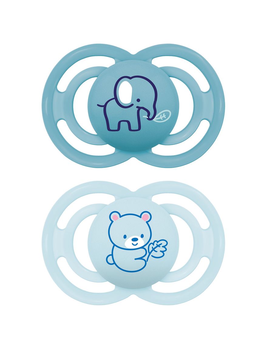 Succhietto perfect confezione doppia 16+ mesi con porta ciuccio - azzurro -  mam