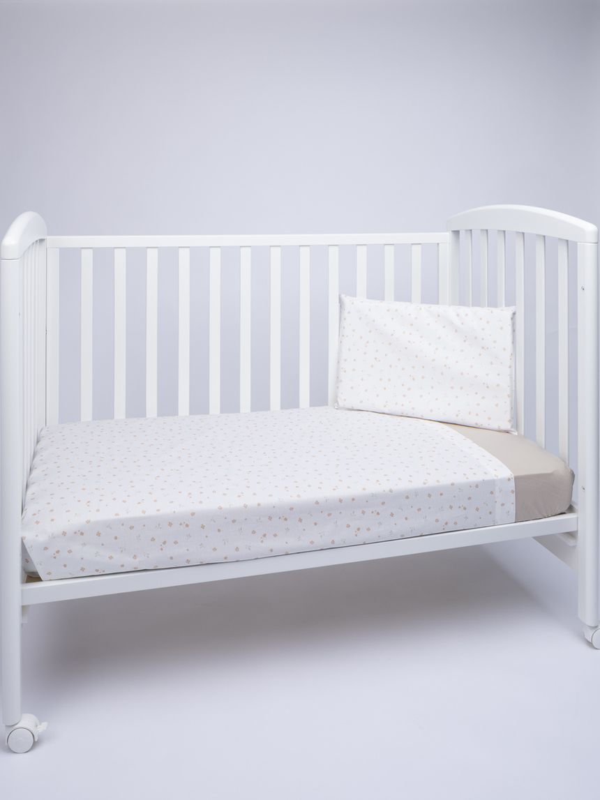 Completo 3 pezzi  lettino fiorellini allover
