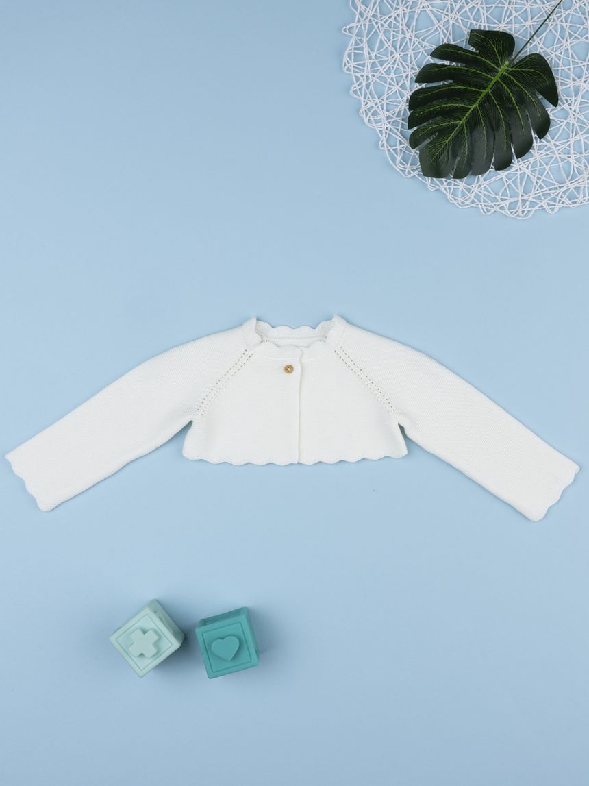 Cardigan bianco tricot bimba
