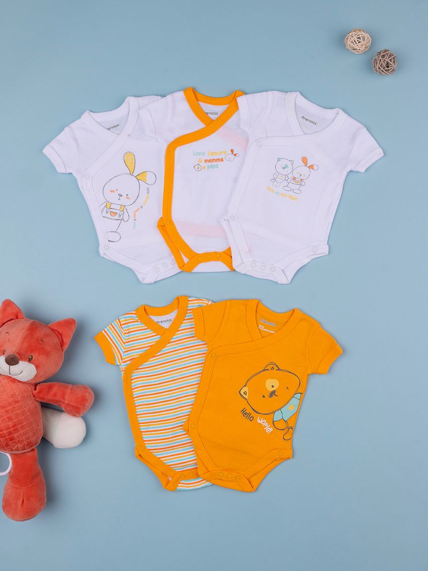 Pack x5 body manica corta unisex