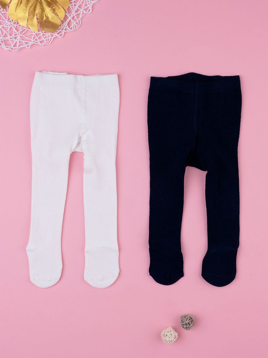 Pack 2 collant bambina cotone