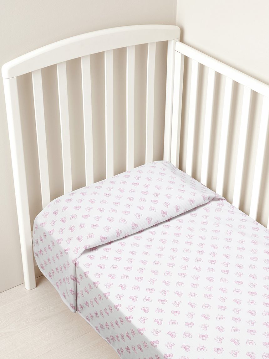 Copertina lettino con stampa fiocchi