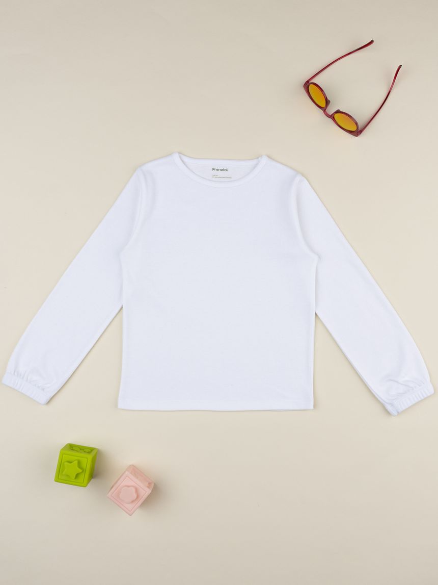 T-shirt bambina bianca girocollo