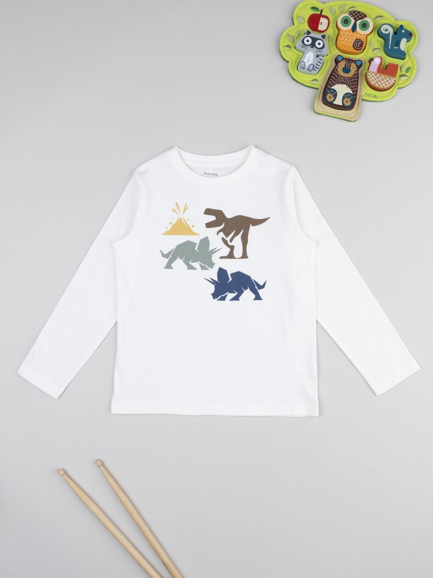 T-shirt bimbo bianca stampata