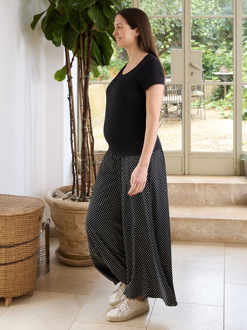 T-shirt allattamento nera in jersey di cotone