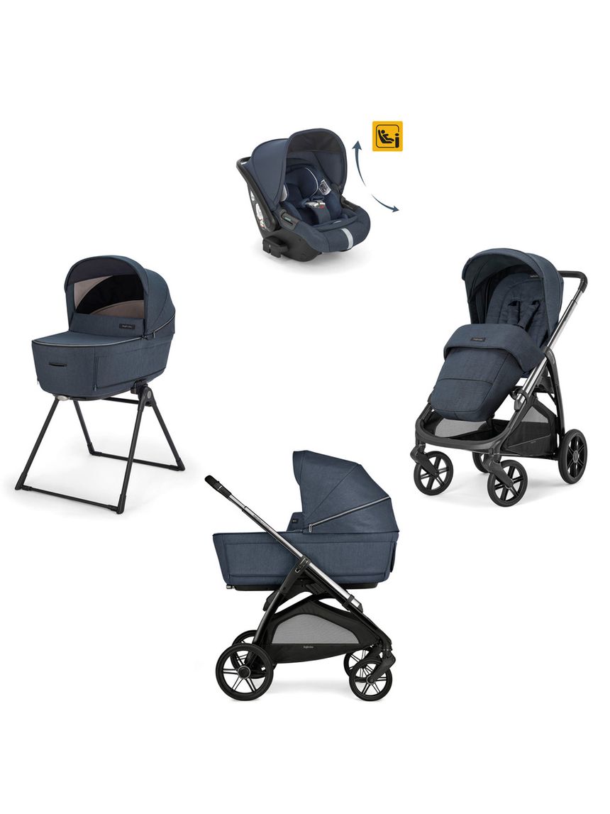 Sistema modulare aptica system quattro colore resort blue con telaio litio e seggiolino auto darwin infant recline - inglesina