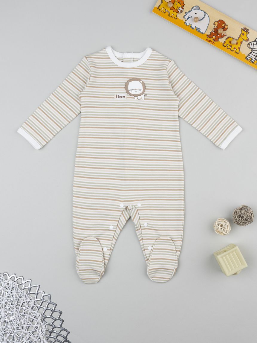 Tutina bimbo rigata "lion"