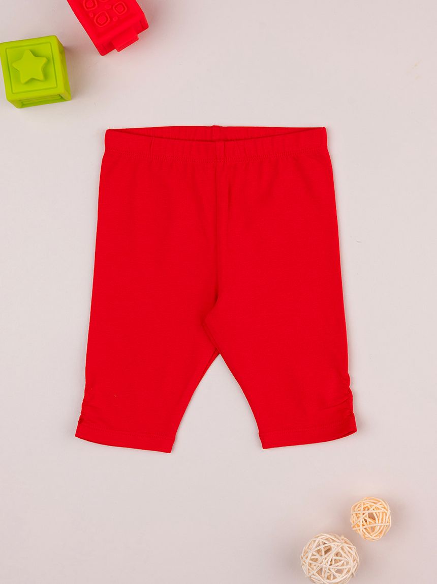 Leggings 3/4 bimba rosso