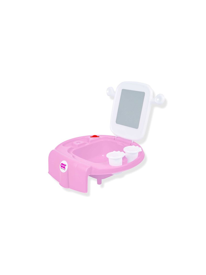 Mini  lavandino space per bambini rosa monocolore - ok baby