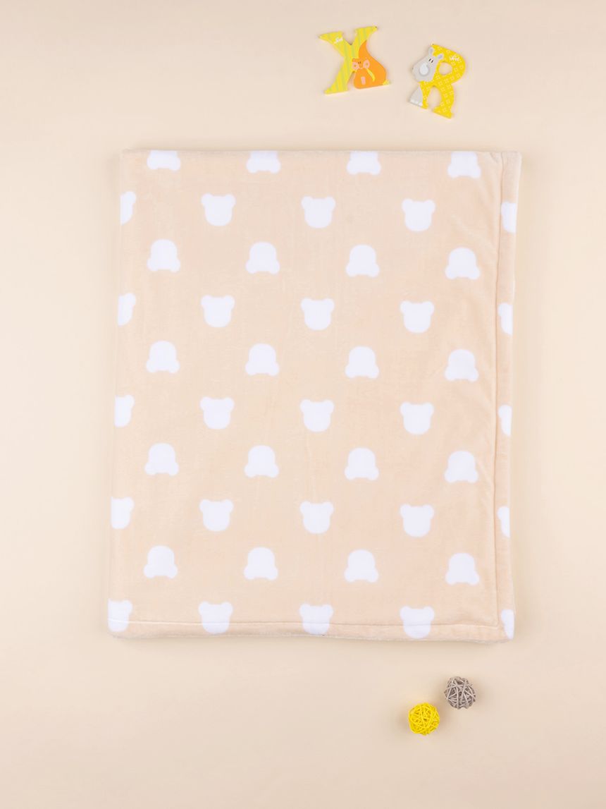 Coperta letto pile unisex beige