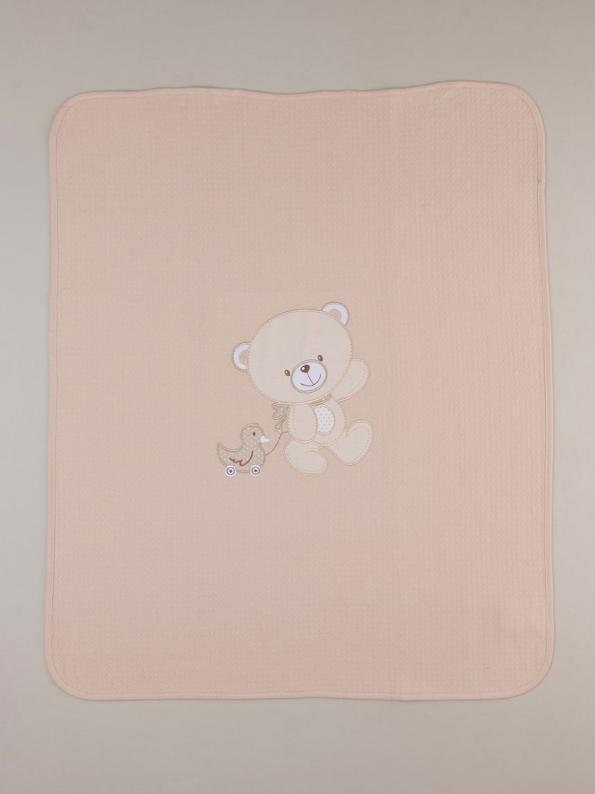 Coperta estiva per culla con ricamo