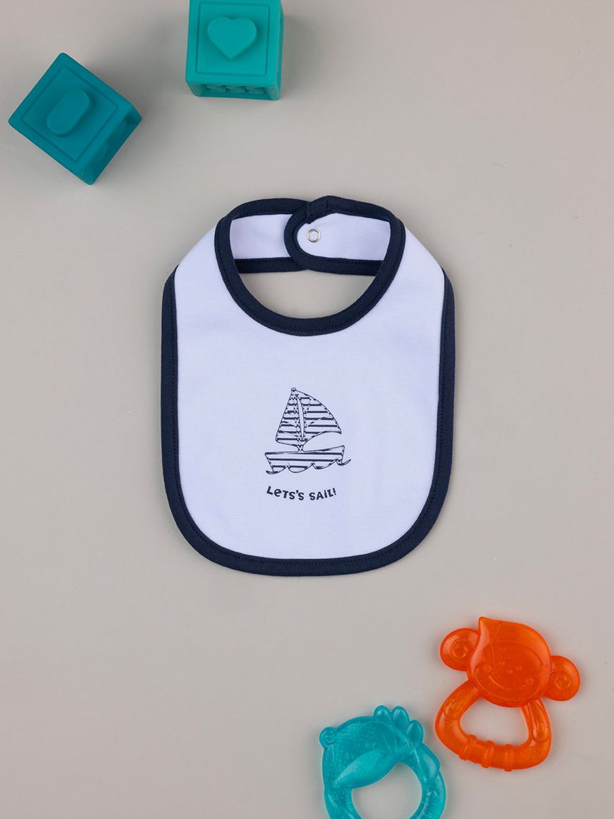 Bavaglino bimbo blu barchetta
