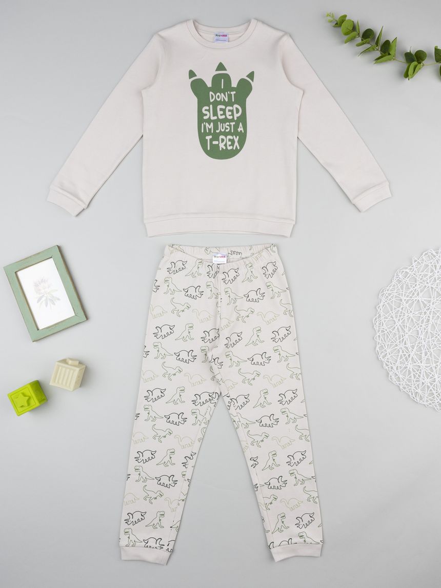 Pigiama bimbo beige dino