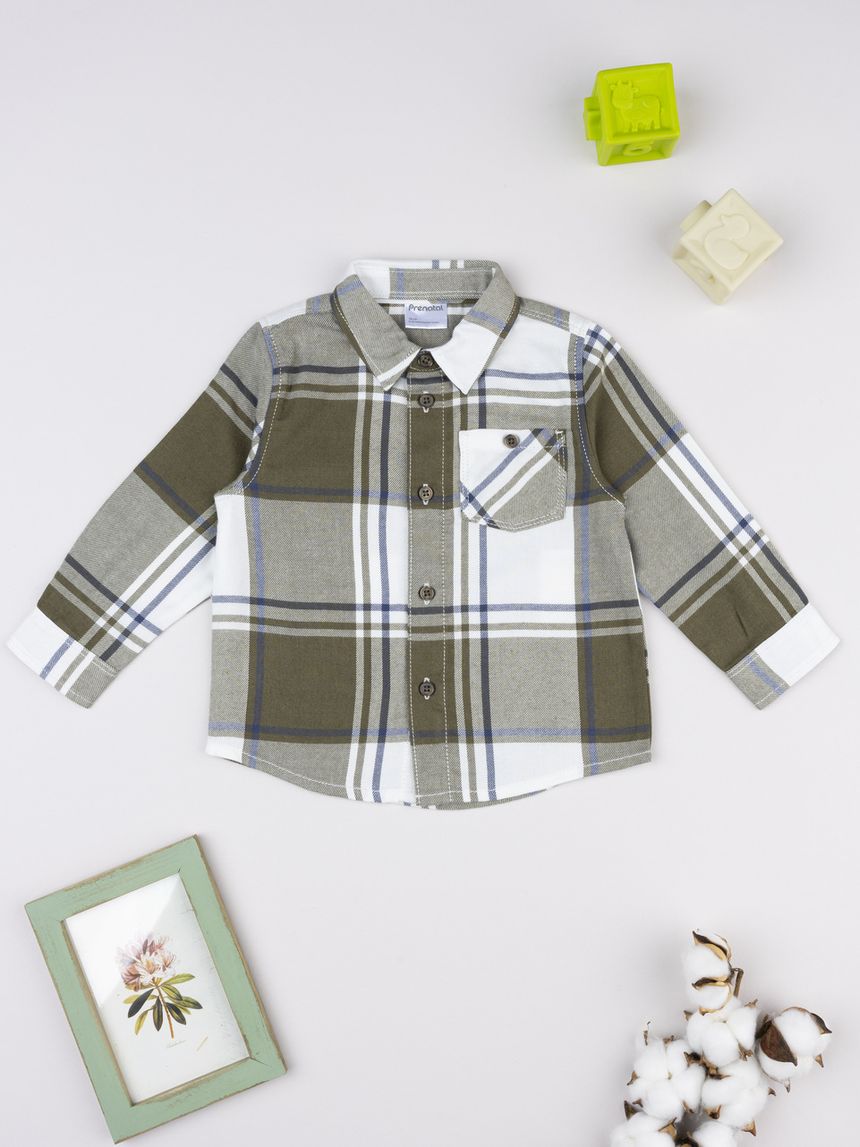 Camicia flanella bimbo verde