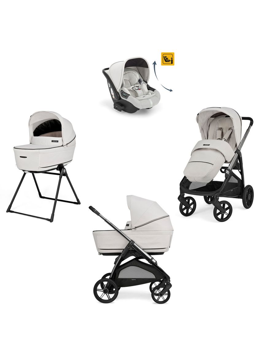 Sistema modulare aptica system quattro colore opal ivory con telaio litio e seggiolino auto darwin infant recline - inglesina