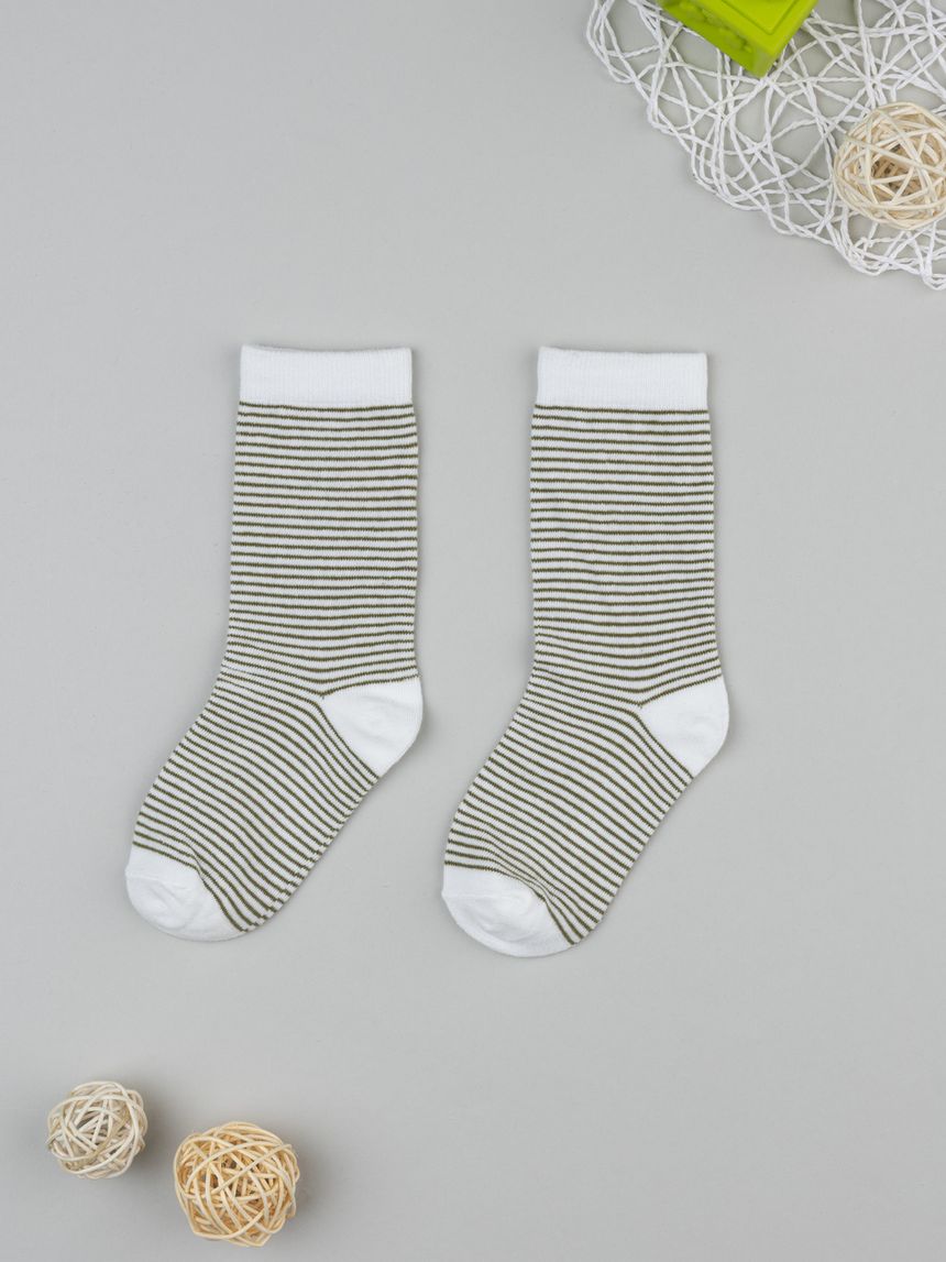 Gambaletto bambino verde/panna