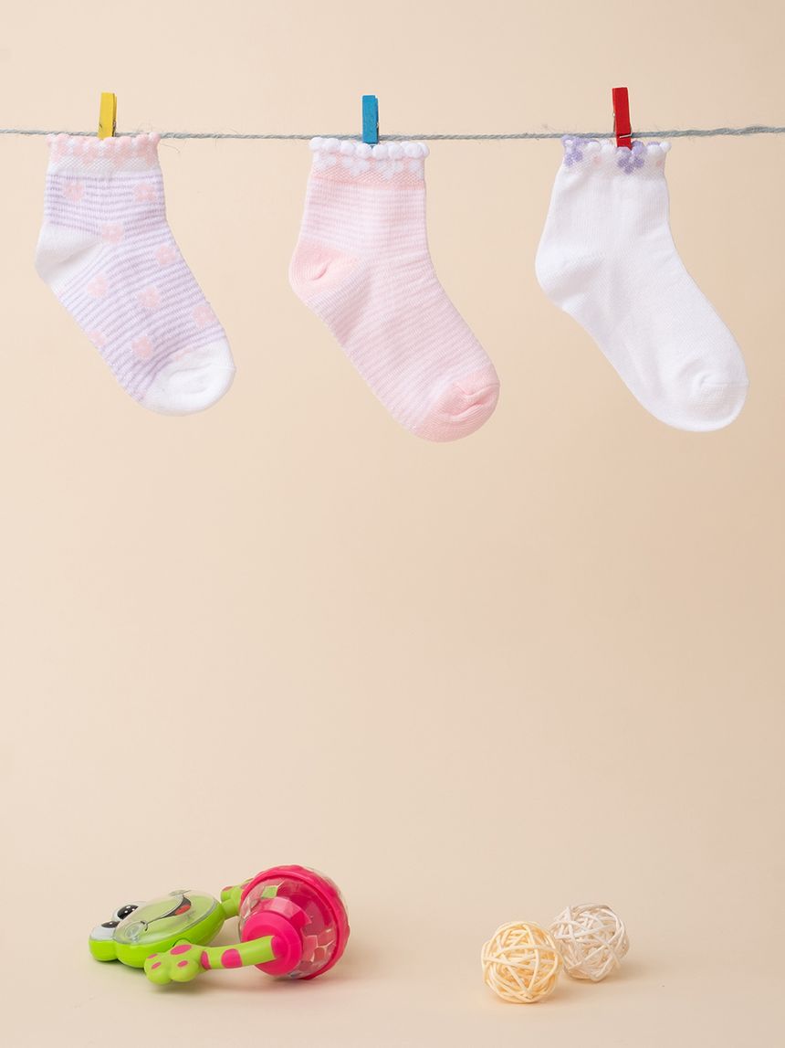 Pack 3 calze girl flower