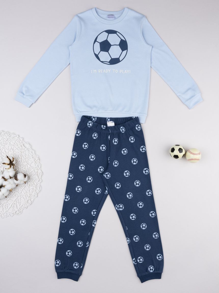 Pigiama bimbo blu calcio