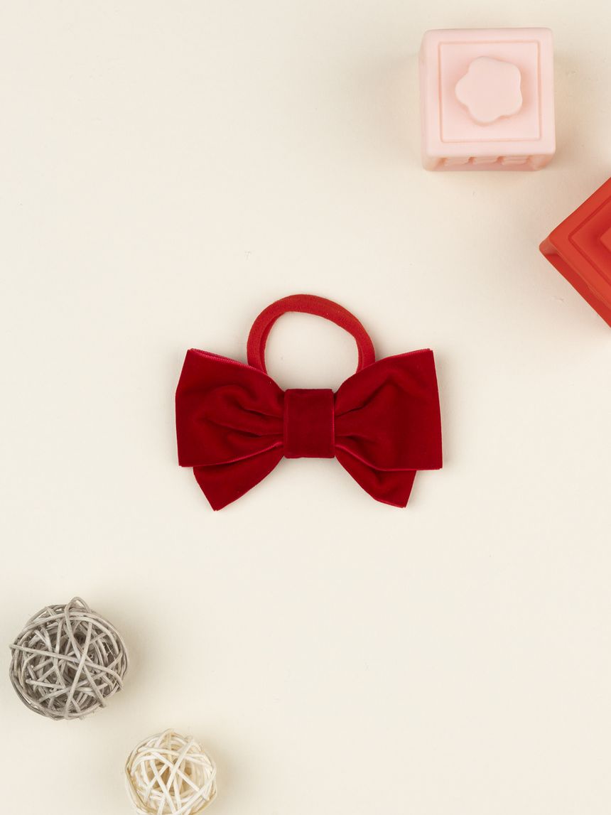 Elastico con fiocco bimba rosso