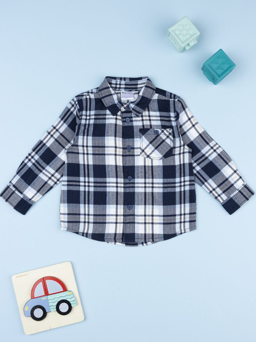 Camicia flanella bambino blu