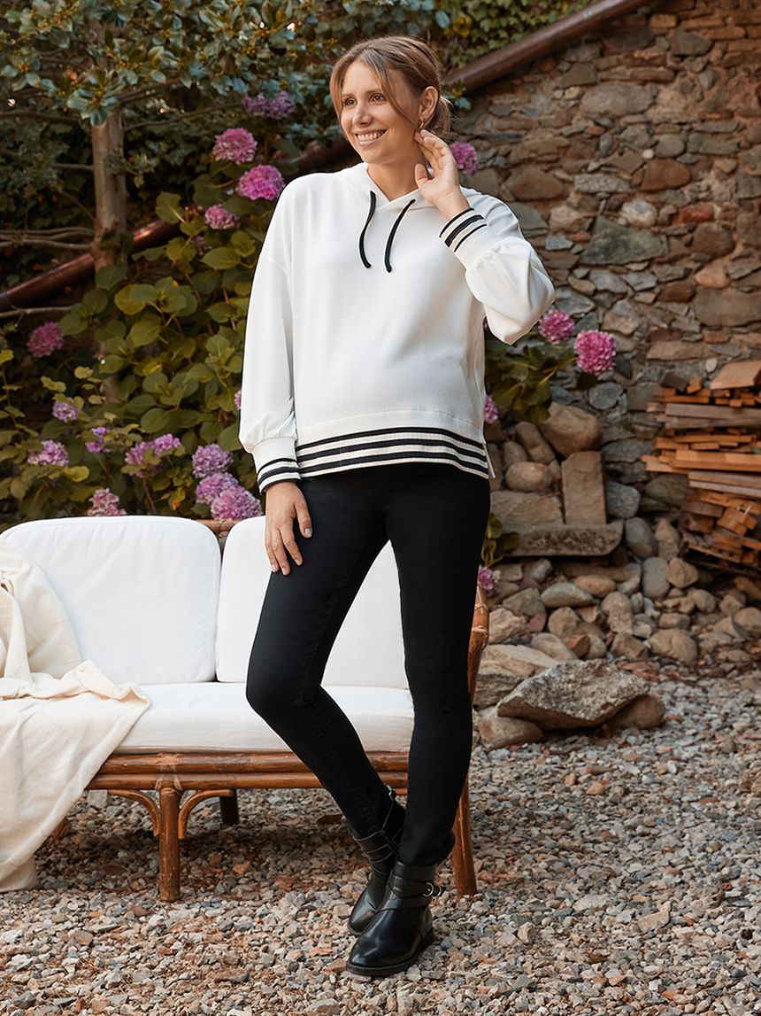 Pantalone jegging premaman con fascia alta in vita