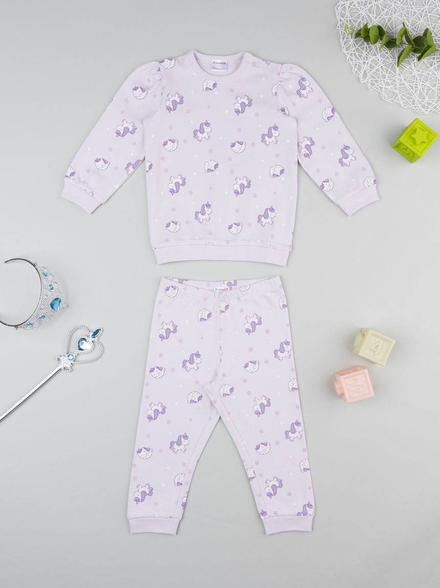 Pigiama bimba lilla unicorni