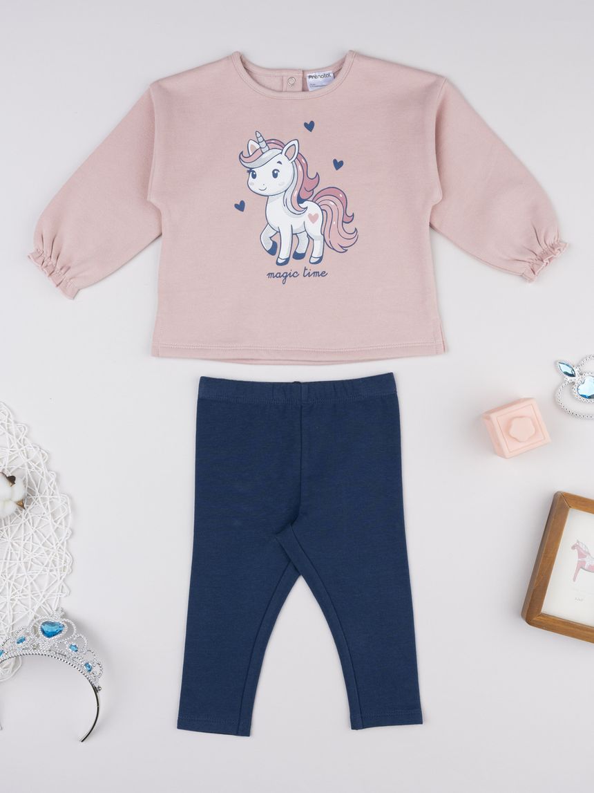 Completo jogging bimba rosa/blu