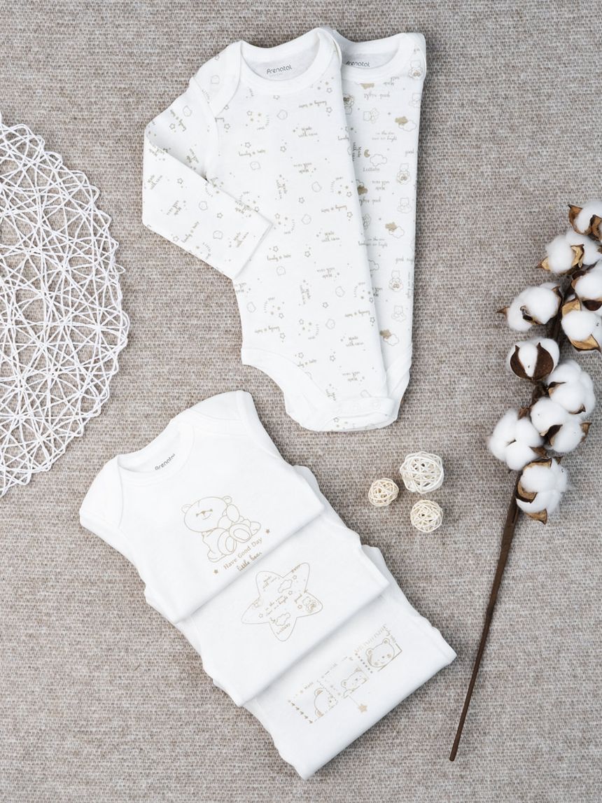 Pack 5 body unisex "oro"