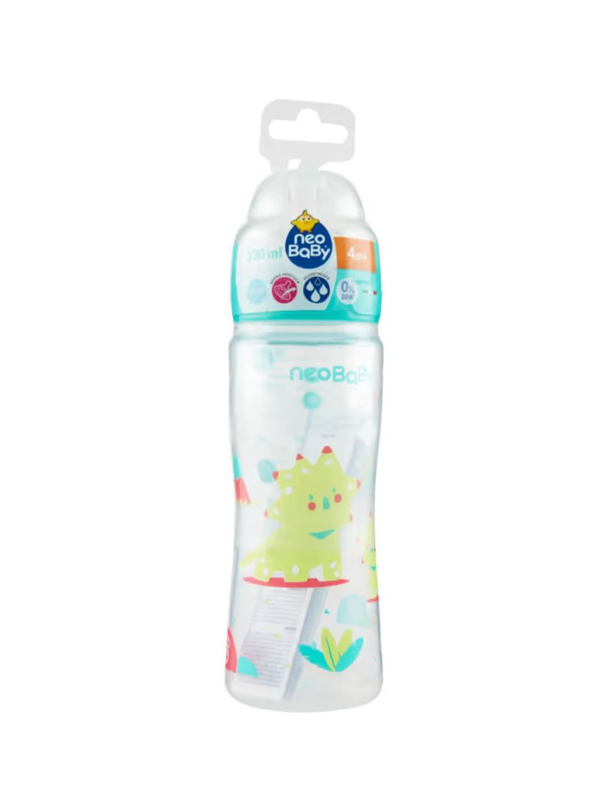Biberon pp collo largo silicone 330ml - verde - flusso veloce  - neo baby
