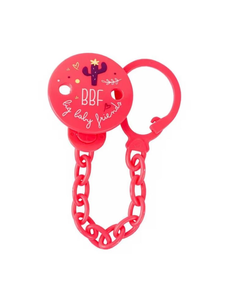 Clip salvasucchietto con catenella  - rosa - neo baby