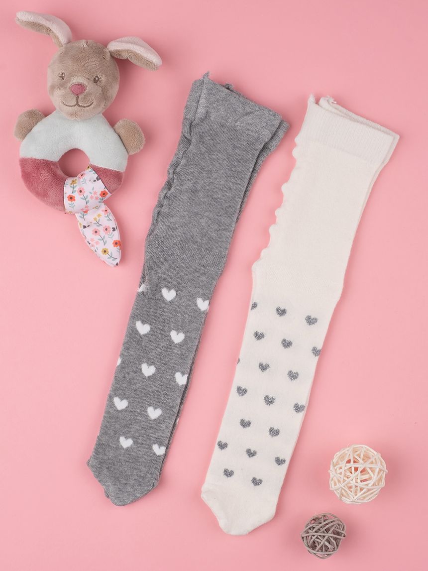 Pack 2 collant girl "cuori"