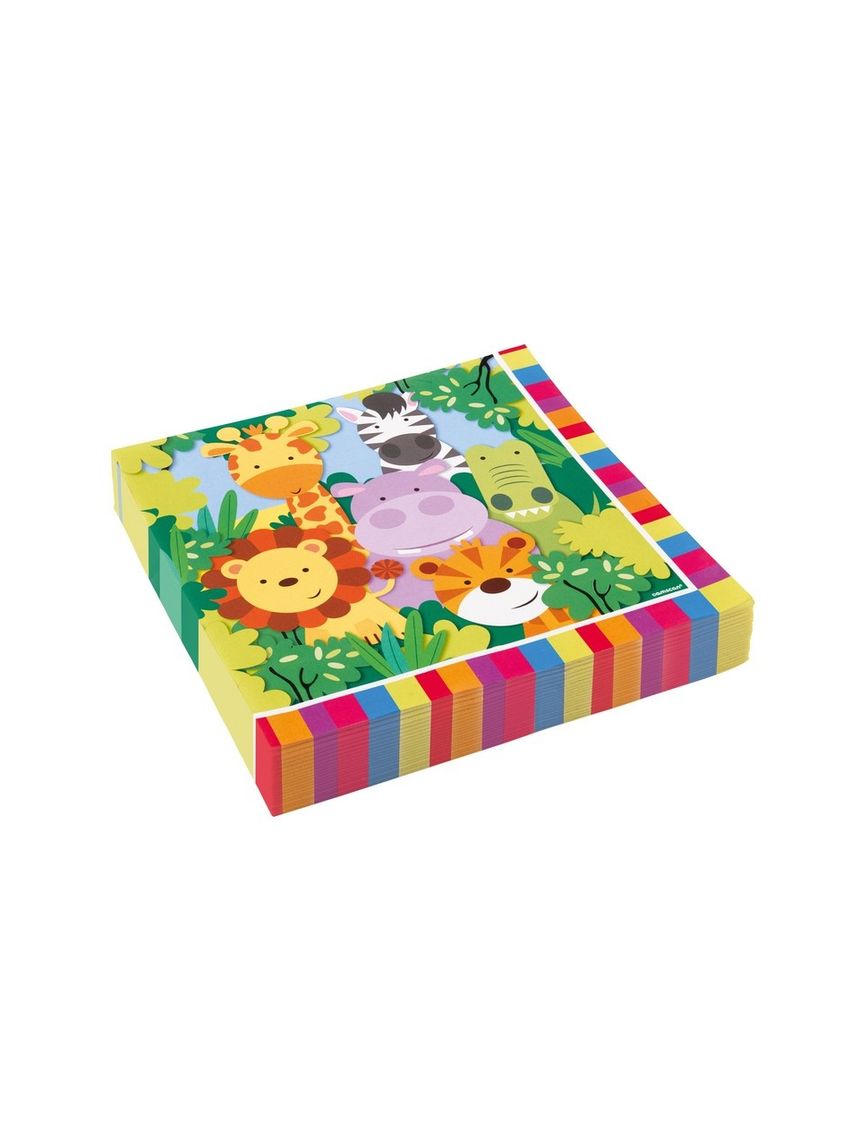Tovagliolo carta 33x33 cm - 20 pezzi - animali della giungla