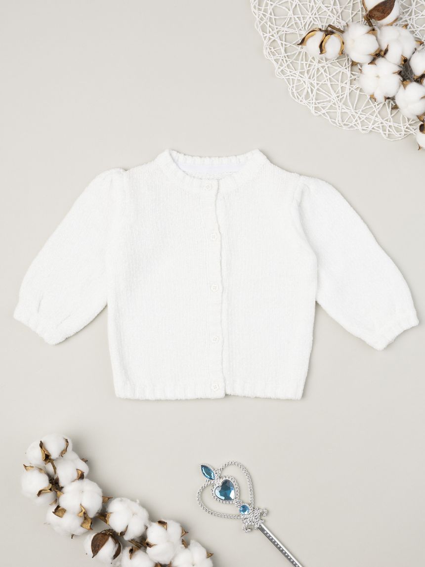 Cardigan bimba bianco