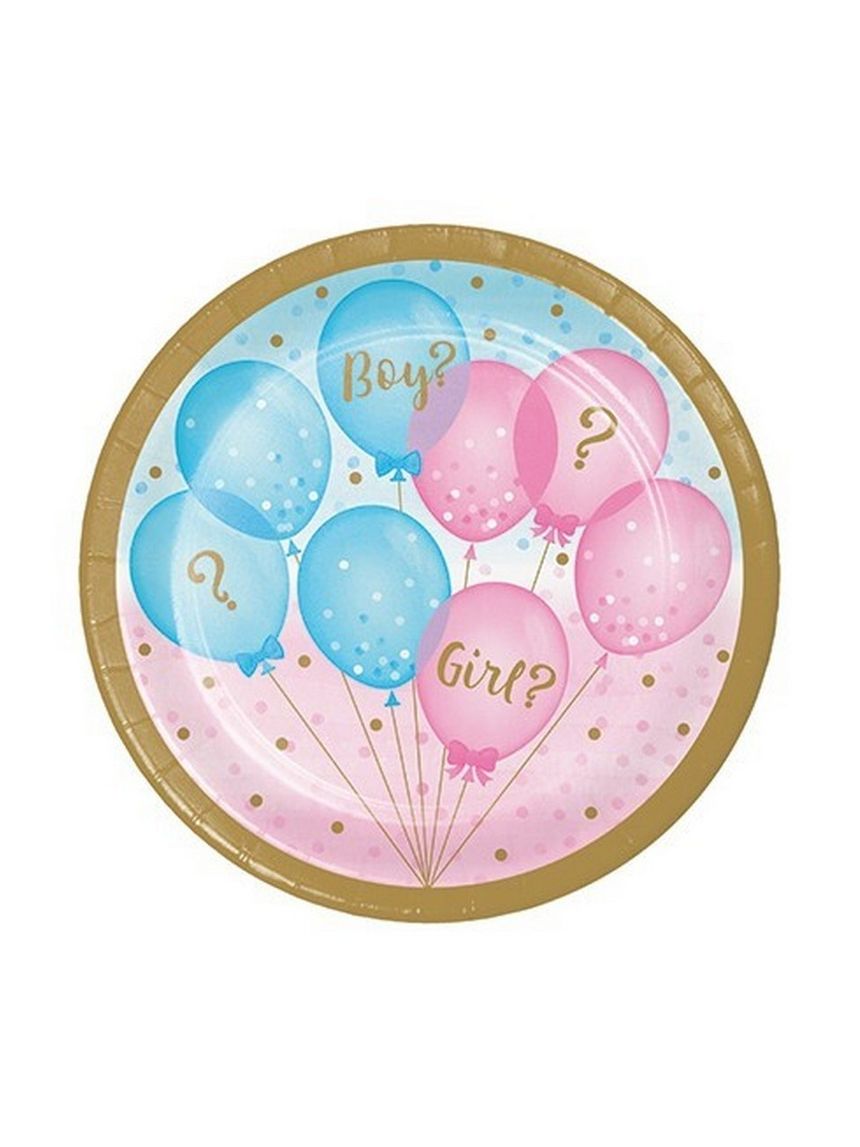 Piatto carta 18 cm - 8 pezzi - gender reveal