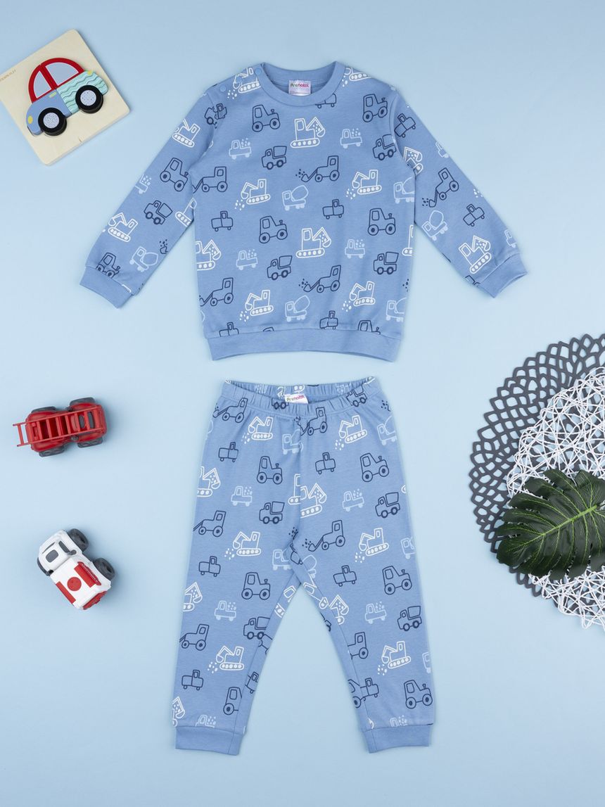 Pigiama bimbo azzurro stampato